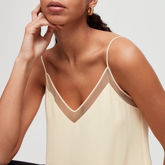 Babaton Tops - Babaton Galen Camisole Mesh Camisole Top Yellow